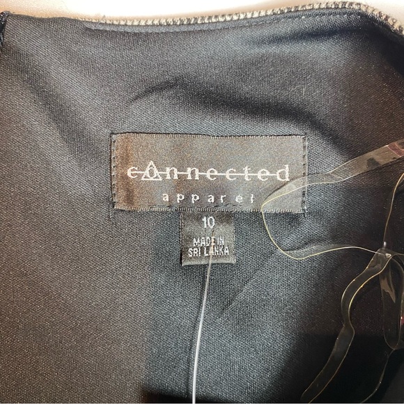 Connected Apparel Womens Dress Houndstooth Bow Rosette Sleeveless Sz 10 NWT - Picture 4 of 10